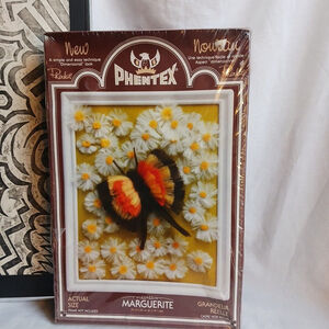 Vintage Phentex Craft Kit Butterfly Daisies New In Box
